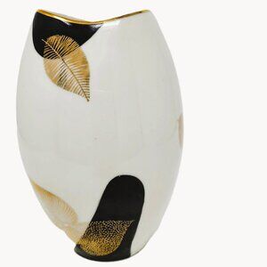 Winterling Bud Vase Gilded Leaves Vintage Porcelain 6 1/2" tall x 2 1/4"